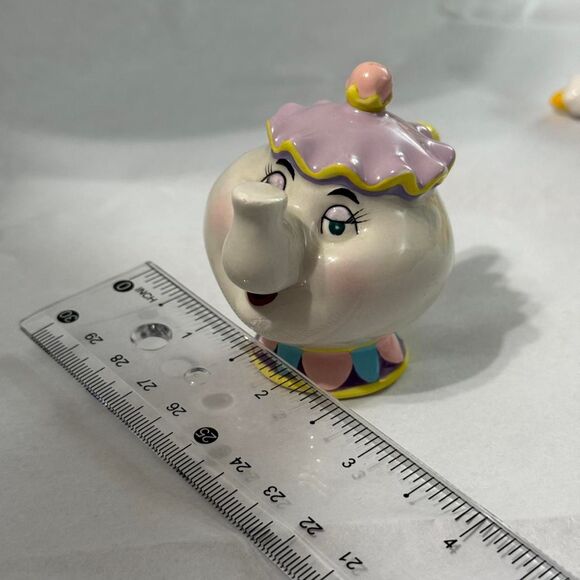 1990s lot of 2 Disney Beauty and the Beast Mrs Potts and Lumiere set 3.5 inch - Picture 8 of 8